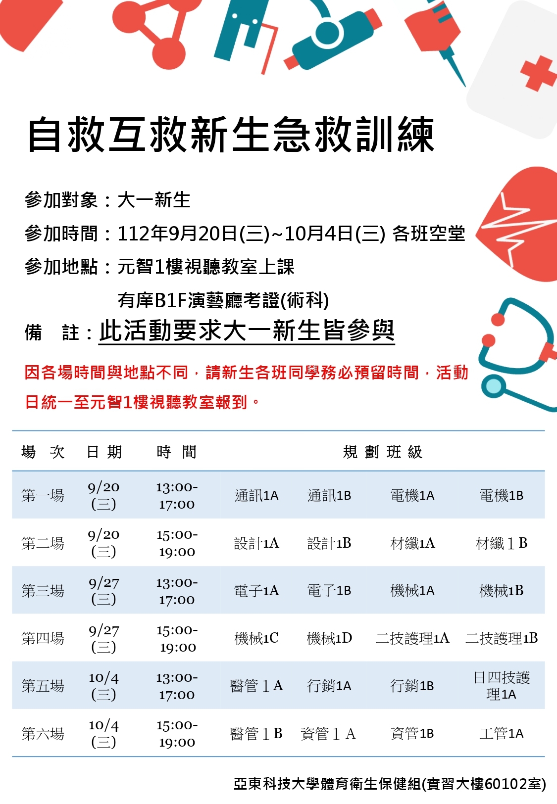 大一新生急救訓練活動